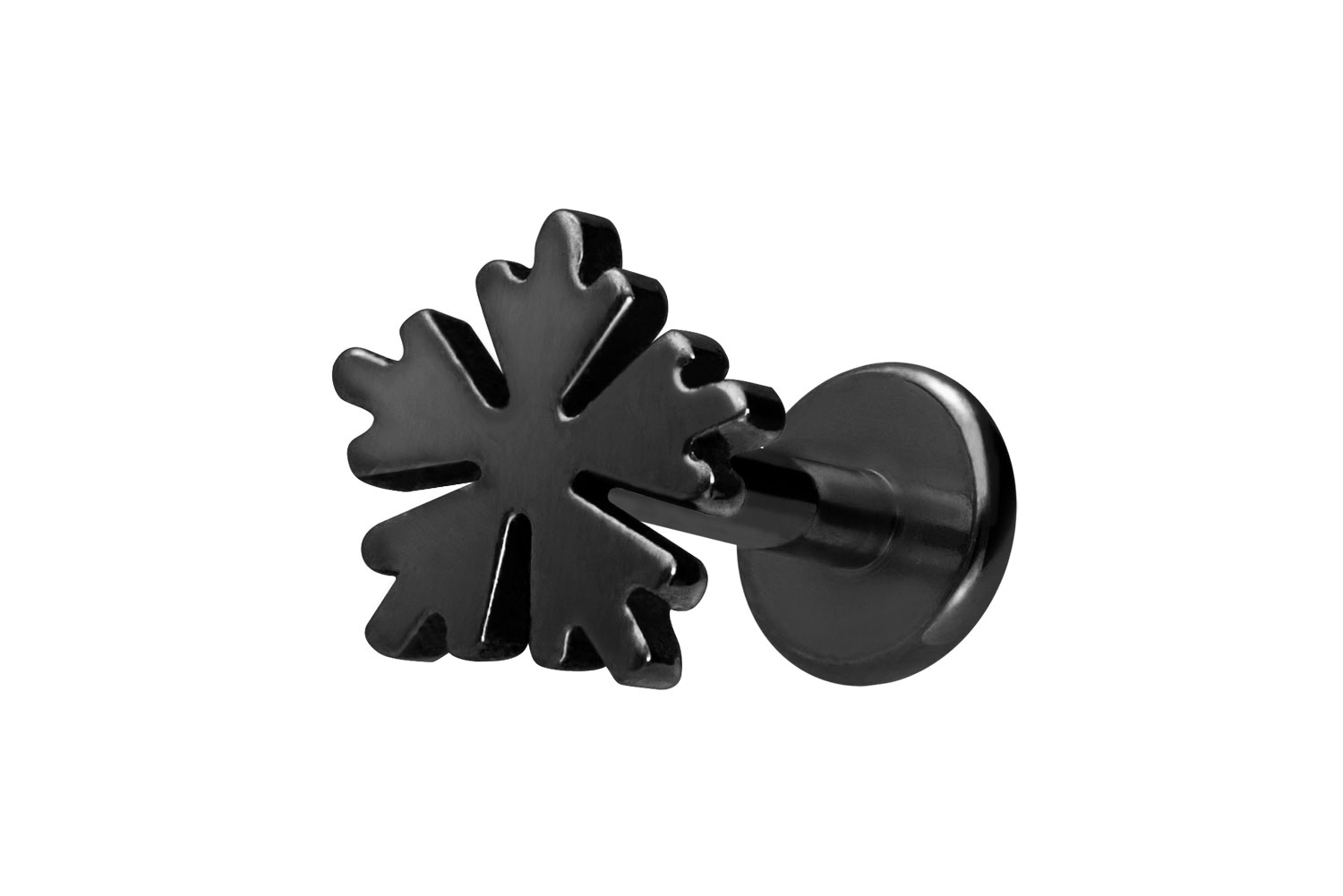 Titan Labret Piercing mit Innengewinde SCHNEEFLOCKE